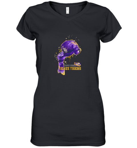 LSU Tigers Rising Baseball Hat Shirt  Apparel Women's V-Neck T-Shirt