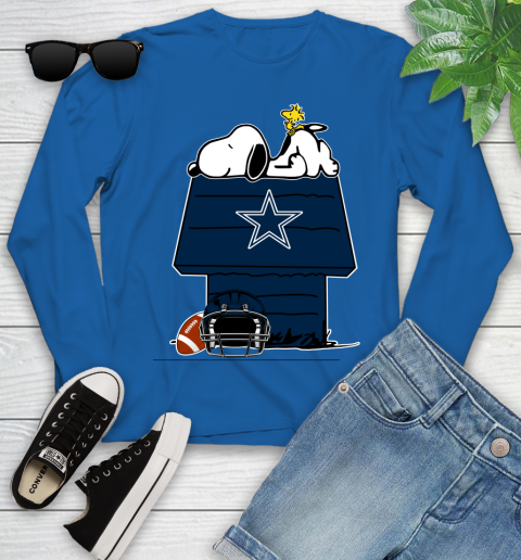 Dallas Cowboys NFL Football Snoopy Woodstock The Peanuts Movie Youth Long Sleeve 9