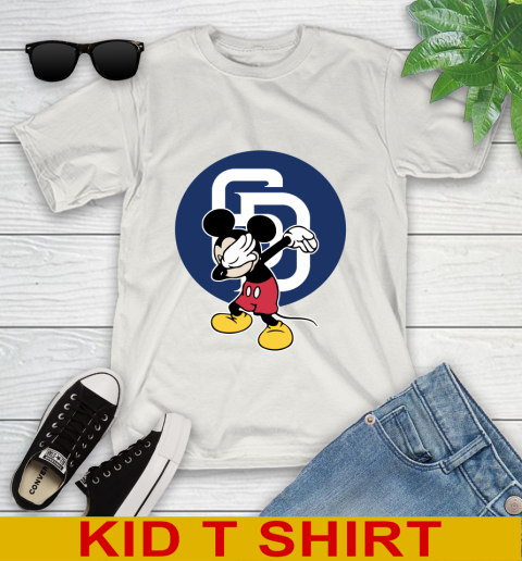San Diego Padres MLB Baseball Dabbing Mickey Disney Sports Youth T-Shirt 12