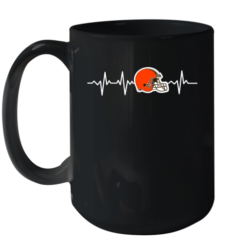 Cleveland Browns NFL Football Heart Beat Shirt Ceramic Mug 15oz