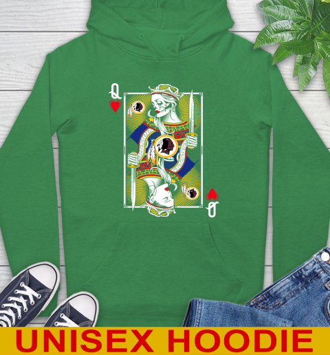 NFL Football Washington Redskins The Queen Of Hearts Card Shirt Hoodie 8