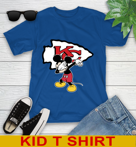 Kansas City Chiefs NFL Football Dabbing Mickey Disney Sports Youth T-Shirt 9