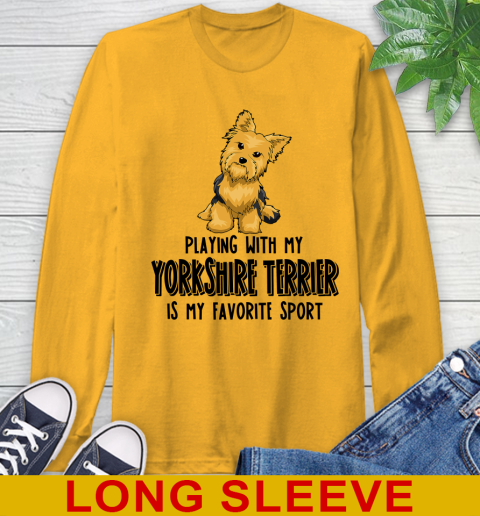 Playing with my yorkshire terrier is my favorite sport 48