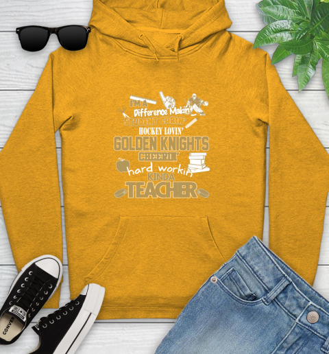 Vegas Golden Knights NHL I'm A Difference Making Student Caring Hockey Loving Kinda Teacher Youth Hoodie 2