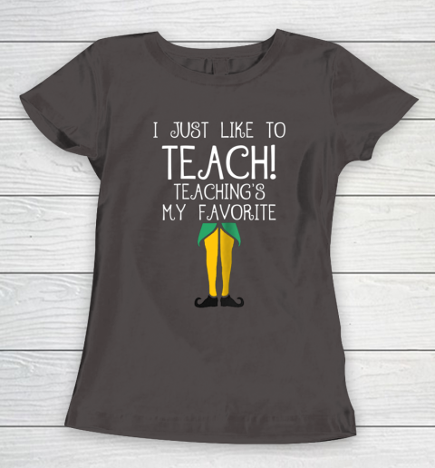 Cute TEACHER ELF Christmas T Shirt I Just Like to Women's T-Shirt 7