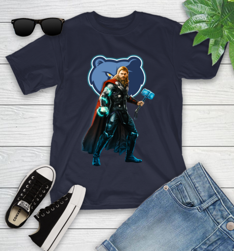 NBA Thor Avengers Endgame Basketball Memphis Grizzlies Youth T-Shirt 3