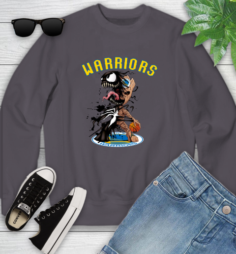 NBA Golden State Warriors Basketball Venom Groot Guardians Of The Galaxy Youth Sweatshirt 6