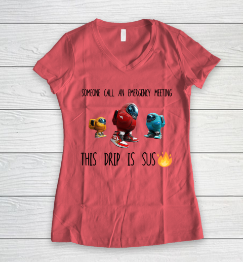 Among Us This Frip Is Sus Women's V-Neck T-Shirt 3