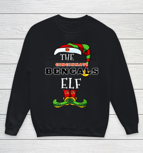 Cincinnati Bengals Christmas ELF Funny NFL Youth Sweatshirt
