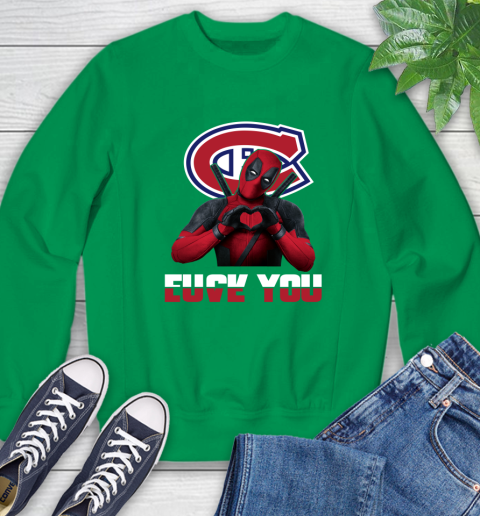 NHL Montreal Canadiens Deadpool Love You Fuck You Hockey Sports Sweatshirt 7