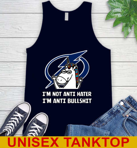 Tampa Bay Lightning NHL Hockey Unicorn I'm Not Anti Hater I'm Anti Bullshit Tank Top 3