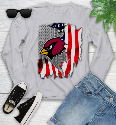 Arizona Cardinals NFL Football American Flag Youth Long Sleeve 5