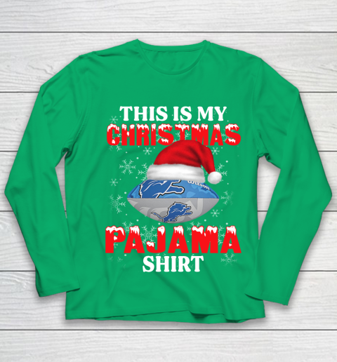 Detroit Lions This Is My Christmas Pajama Shirt NFL Youth Long Sleeve 4