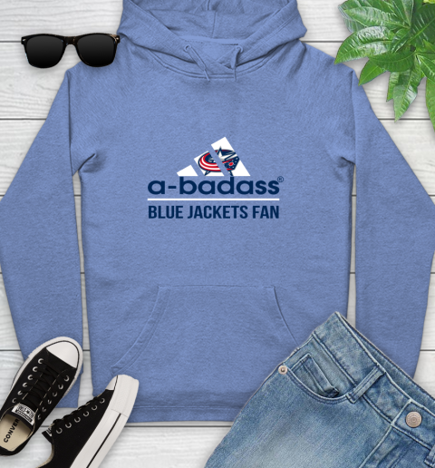 NHL A Badass Columbus Blue Jackets Fan Adidas Hockey Sports Youth Hoodie 13