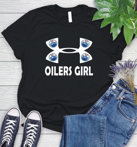 NHL Edmonton Oilers Girl Under Armour Hockey Sports Women's T-Shirt