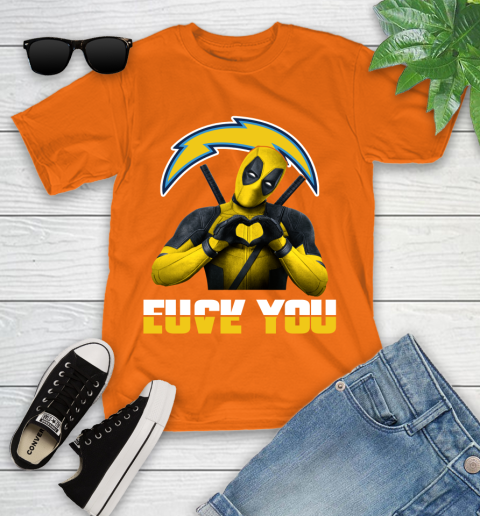 NHL San Diego Chargers Deadpool Love You Fuck You Football Sports Youth T-Shirt 9
