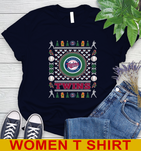 Minnesota Twins Merry Christmas MLB Baseball Loyal Fan Women's T-Shirt 2