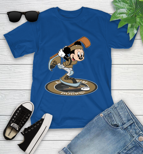 NHL Hockey Anaheim Ducks Cheerful Mickey Disney Shirt Youth T-Shirt 9