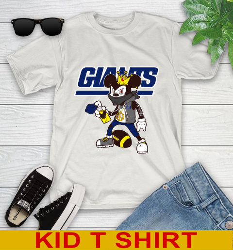 New York Giants NFL Football Mickey Peace Sign Sports Youth T-Shirt 12