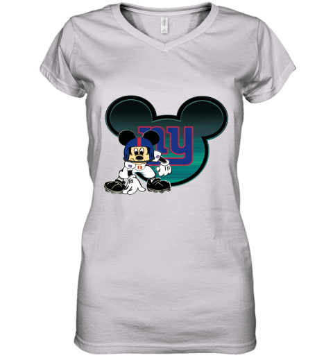 NFL New York Giants Mickey Mouse Disney Football T Shirt rrY8GZoJq7Q women v neck t shirt 39 95 151514 front white