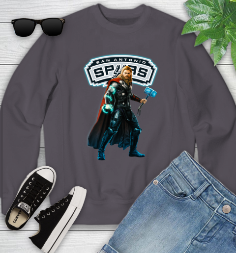 NBA Thor Avengers Endgame Basketball San Antonio Spurs Youth Sweatshirt 6