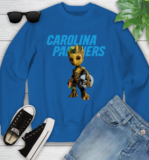 Carolina Panthers NFL Football Groot Marvel Guardians Of The Galaxy Youth Sweatshirt 8