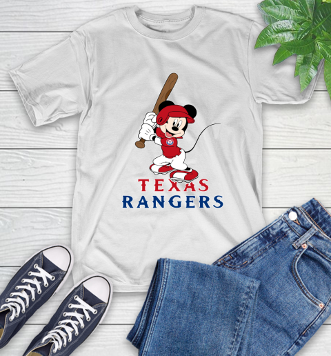 MLB Baseball Texas Rangers Cheerful Mickey Mouse Shirt T-Shirt 2