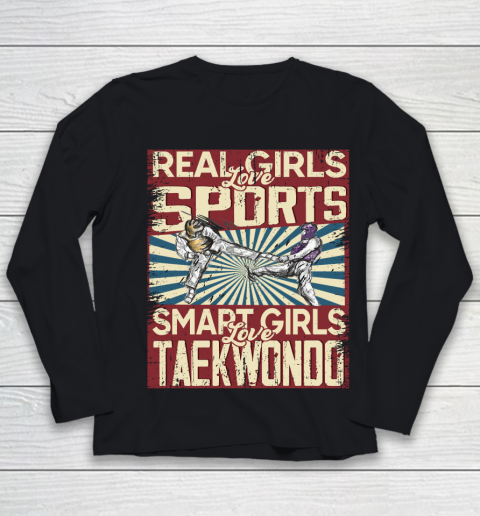 Real girls love sports smart girls love taekwondo Youth Long Sleeve