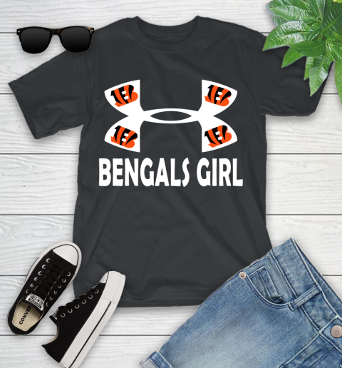 NFL Cincinnati Bengals Girl Under Armour Football Sports Youth T-Shirt