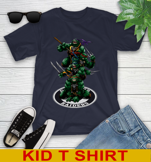 NFL Football Oakland Raiders Teenage Mutant Ninja Turtles Shirt Youth T-Shirt 3