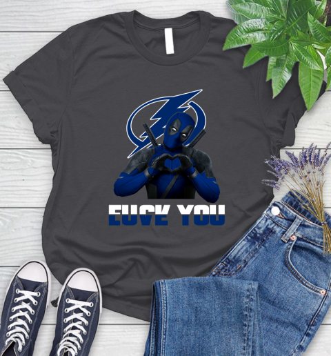 NHL Tampa Bay Lightning Deadpool Love You Fuck You Hockey Sports Women's T-Shirt 8