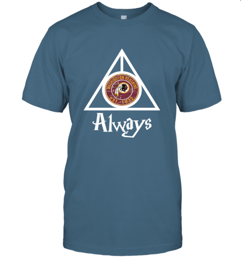 Always Love The Washington Redskins x Harry Potter Mashup NFL gwvw always love the washington redskins x harry potter classic t shirt 2 front indigo blue