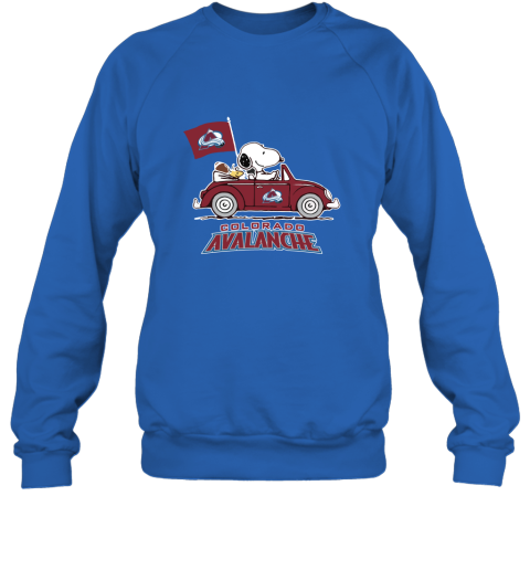 Snoopy And Woodstock Ride The Colorado Avalanche Car NHL Sweatshirt