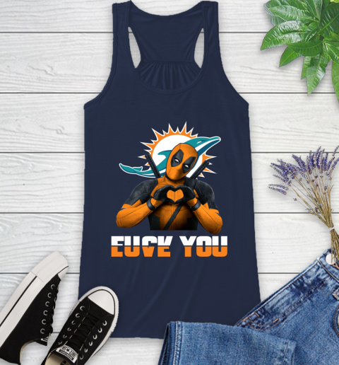 NHL Miami Dolphins Deadpool Love You Fuck You Football Sports Racerback Tank 9