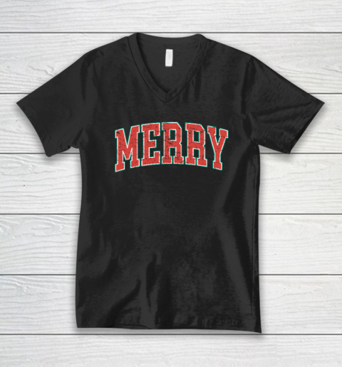 Vintage Merry Christmas V-Neck T-Shirt