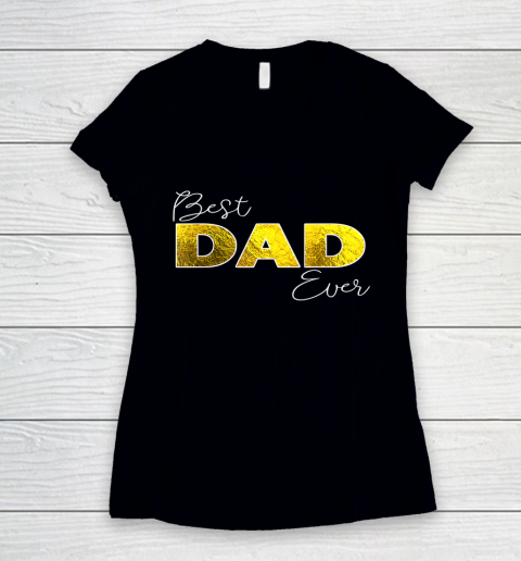 Father gift shirt Mens Best Dad Ever, Boy Girl Matching Family Love T Shirt Women's V-Neck T-Shirt