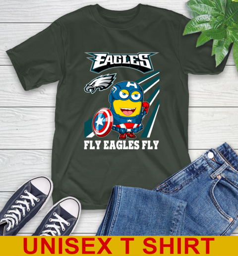 NFL Football Philadelphia Eagles Captain America Marvel Avengers Minion Shirt T-Shirt 6