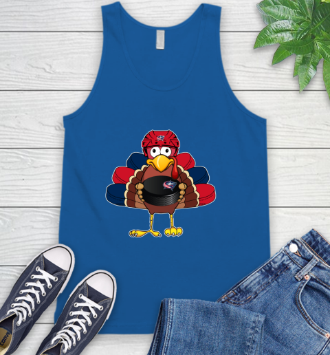 Columbus Blue Jackets Turkey Thanksgiving Day Tank Top 5