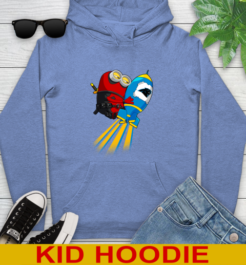 NFL Football Carolina Panthers Deadpool Minion Marvel Shirt Youth Hoodie 12