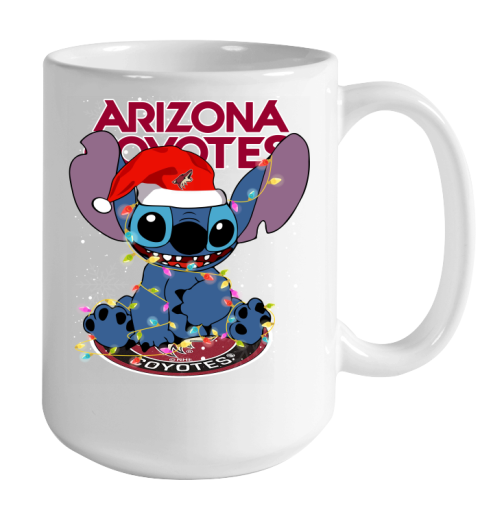 Arizona Coyotes NHL Hockey noel stitch Christmas Color Changing Mug 15oz 2