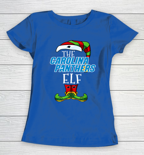 Carolina Panthers Christmas ELF Funny NFL Women's T-Shirt 8