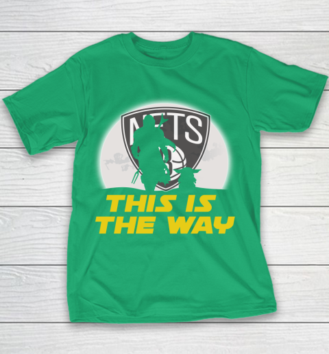 Brooklyn Nets NBA Basketball Star Wars Yoda And Mandalorian This Is The Way Youth T-Shirt 4 Brooklyn Nets NBA Basketball Star Wars Yoda And Mandalorian This Is The Way Youth T-Shirt - Image 4