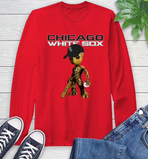 MLB Chicago White Sox Groot Guardians Of The Galaxy Baseball Long Sleeve T-Shirt 10