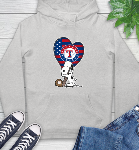 Texas Rangers MLB Baseball The Peanuts Movie Adorable Snoopy Hoodie