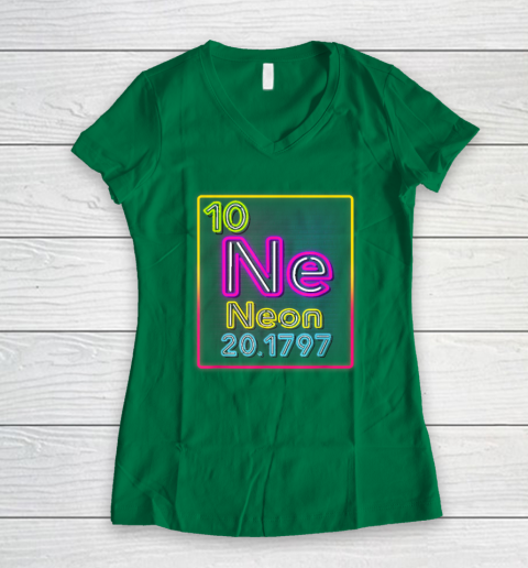 Neon Element Of The Chemistry Periodic Table For Scientists Women's V-Neck T-Shirt 3