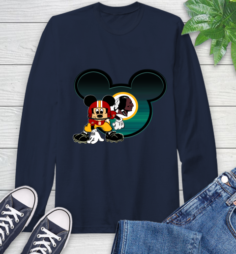 NFL Washington Redskins Mickey Mouse Disney Football T Shirt Long Sleeve T-Shirt 4