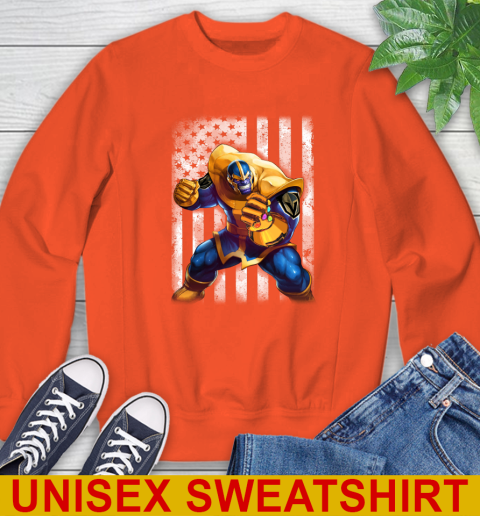NHL Hockey Vegas Golden Knights Thanos Marvel American Flag Shirt Sweatshirt - Image 4