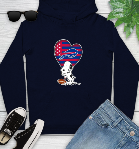 Buffalo Bills NFL Football The Peanuts Movie Adorable Snoopy Youth Hoodie 4