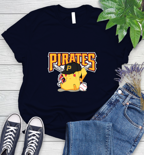 MLB Pikachu Baseball Sports Pittsburgh Pirates Women's T-Shirt 3