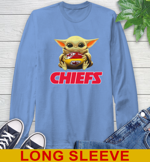NFL Football Kansas City Chiefs Baby Yoda Star Wars Shirt Long Sleeve T-Shirt 11
